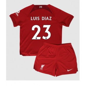Liverpool Luis Diaz #23 kläder Barn 2022-23 Hemmatröja Kortärmad (+ korta byxor)